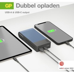 GP M2 Series Powerbank 20000mAh Bl - High Capacity, Fast Charging & Reliable Power Solution!